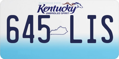 KY license plate 645LIS