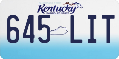 KY license plate 645LIT