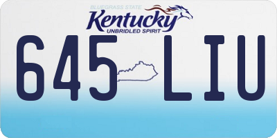 KY license plate 645LIU