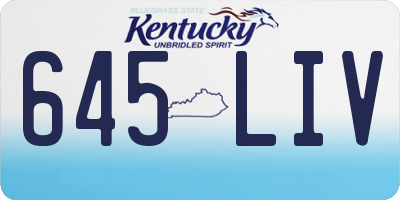 KY license plate 645LIV
