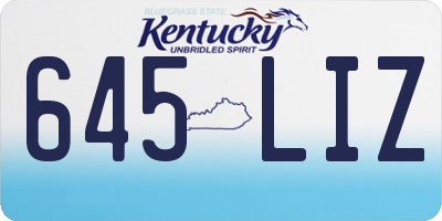 KY license plate 645LIZ