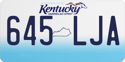 KY license plate 645LJA