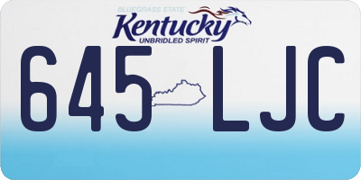 KY license plate 645LJC