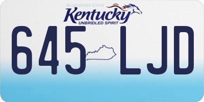 KY license plate 645LJD