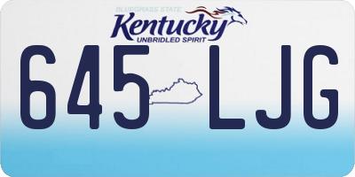 KY license plate 645LJG