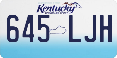 KY license plate 645LJH