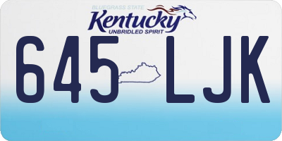 KY license plate 645LJK