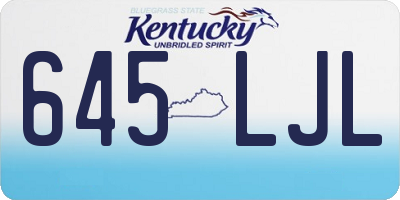 KY license plate 645LJL