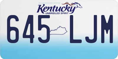 KY license plate 645LJM