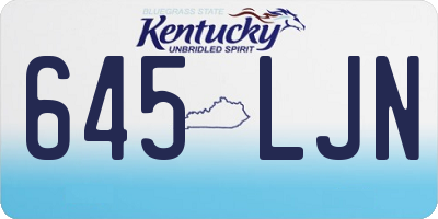 KY license plate 645LJN