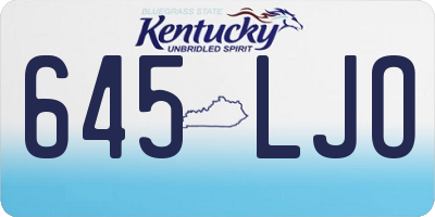 KY license plate 645LJO