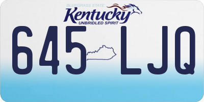 KY license plate 645LJQ