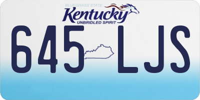 KY license plate 645LJS