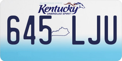 KY license plate 645LJU