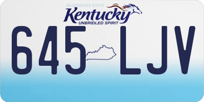 KY license plate 645LJV