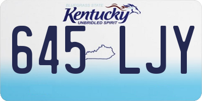 KY license plate 645LJY