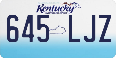 KY license plate 645LJZ