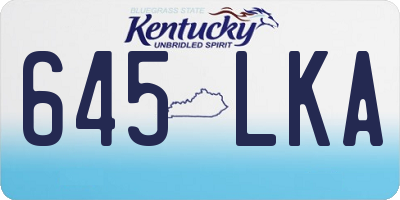 KY license plate 645LKA