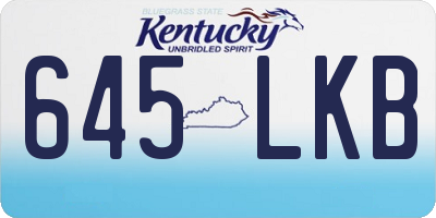KY license plate 645LKB