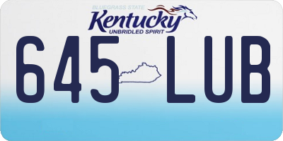 KY license plate 645LUB