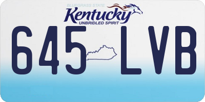 KY license plate 645LVB