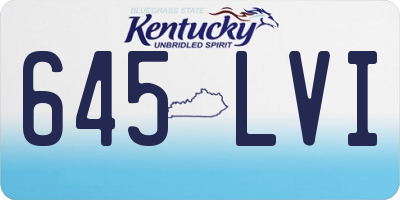 KY license plate 645LVI