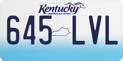 KY license plate 645LVL
