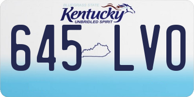 KY license plate 645LVO