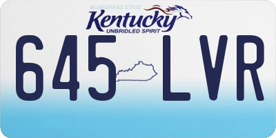 KY license plate 645LVR