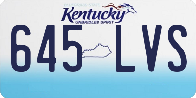 KY license plate 645LVS