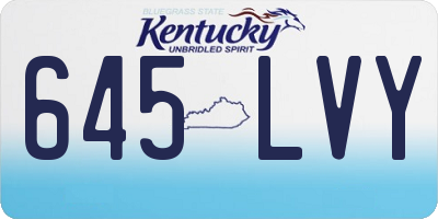 KY license plate 645LVY