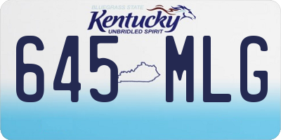 KY license plate 645MLG