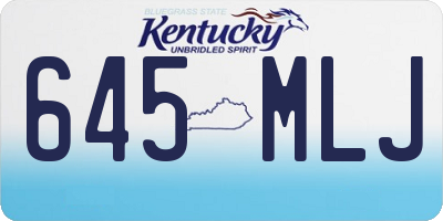 KY license plate 645MLJ