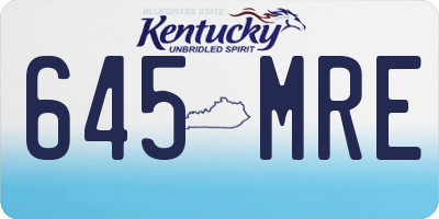 KY license plate 645MRE
