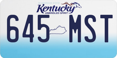 KY license plate 645MST