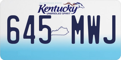 KY license plate 645MWJ