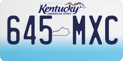 KY license plate 645MXC