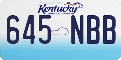KY license plate 645NBB