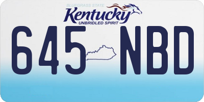 KY license plate 645NBD