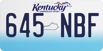 KY license plate 645NBF