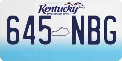 KY license plate 645NBG