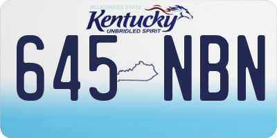 KY license plate 645NBN