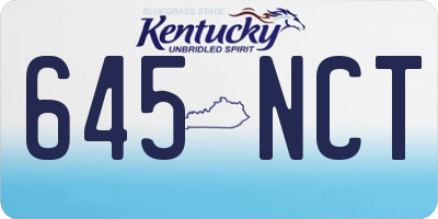 KY license plate 645NCT