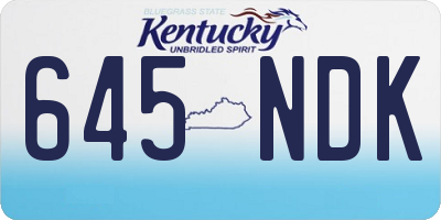 KY license plate 645NDK