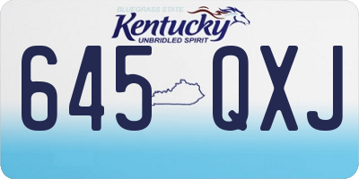 KY license plate 645QXJ