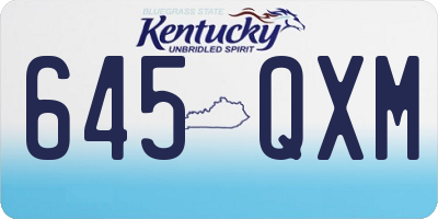 KY license plate 645QXM