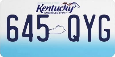 KY license plate 645QYG