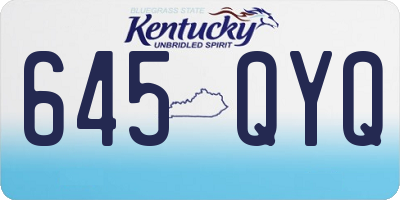 KY license plate 645QYQ