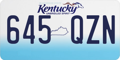 KY license plate 645QZN