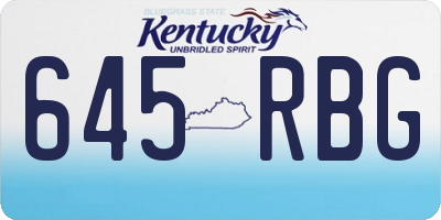 KY license plate 645RBG